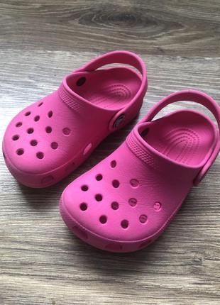 Сандалии кроксы розовые crocs оригинал c 7 24-25 размер