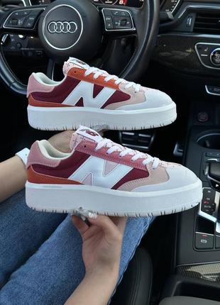 Прекрасные женские кроссовки new balance ct302 burgundy pink haze бордовые с розовым