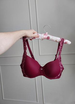 Бюстгальтер lascana бордовий фіолетовий на кісточках 80с 95с бюстгальтер на косточках бордовый