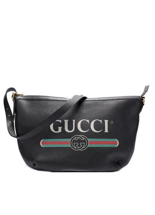 Женская сумка gucci кросс-боди хобо большая черная1 фото