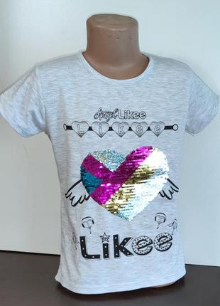 Футболка для дівчинки likee 7-8,8-9,9-10,10-11, 11-12 років,лайки
