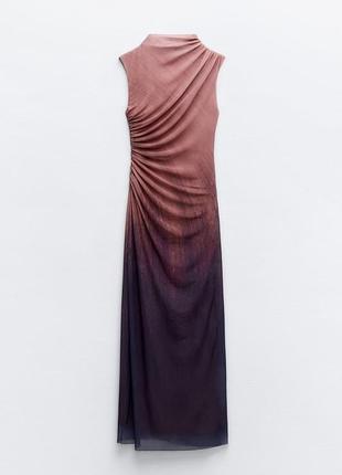 Тюлева сукня з принтом zara new7 фото