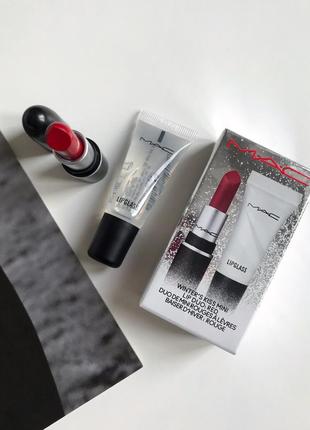 Набір для макіяжу губ mac cosmetics winter's kiss mini lip set: red. новий. оригінал.📦є відправка новою поштою2 фото