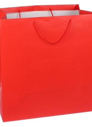 Пакет картонный вертикальный красный 51*51*26см 210г/м²