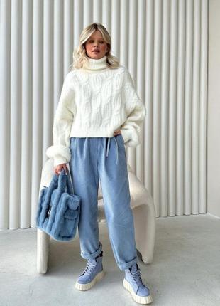 Штанці брючки слоуяи джинс молоко чорний штаны брюки слоучи 3 цвета