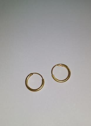 Сережки з медичного золота золоті круглі1 фото