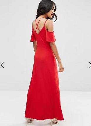 Длинное макси платье красное коктельное от asos2 фото