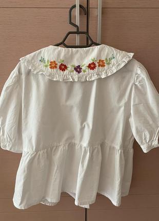 Белоснежная блуза с вышивкой6 фото