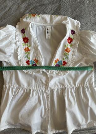 Белоснежная блуза с вышивкой8 фото