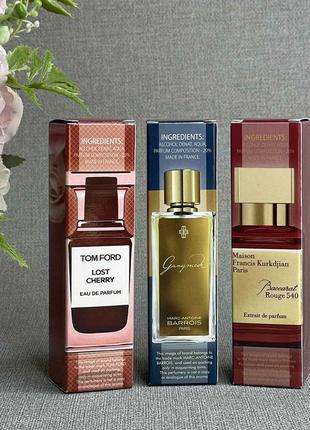 Набір парфумованої води  tom ford lost cherry, baccarat rouge 540, ganymede marc-antonio barrois 40