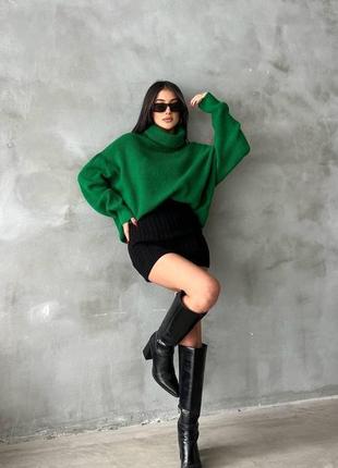 Туника свитер oversize с удлиненным горлышком в самых актуальных цветах3 фото