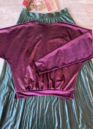Велюровая нарядная блуза с блёстками4 фото
