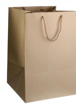 Пакет картонний вертикальний золотистий (28*42*28см) 210г/м²