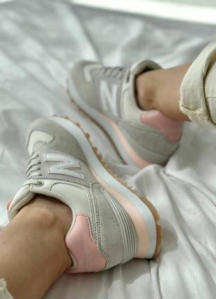 Кроссовки nb 574 gray pink9 фото