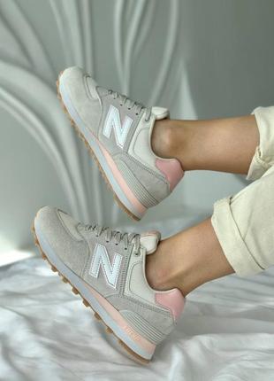 Кроссовки nb 574 gray pink4 фото