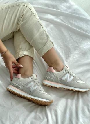 Кроссовки nb 574 gray pink1 фото