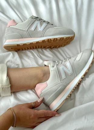 Кроссовки nb 574 gray pink6 фото