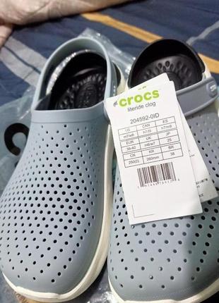 Крокс лайтрайд клог сіро-голубі crocs literide clog blue/grey9 фото