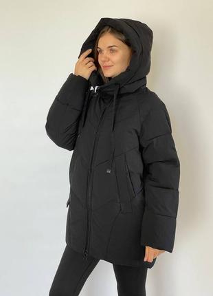 Куртка пуховик женская черная towmy