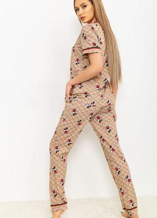 Пижама женская с принтом, цвет бежевый, 219rp-2416 фото