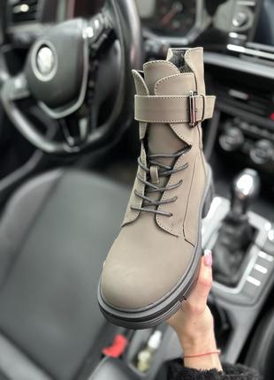 Теплі зима черевики еко шкіра на хутрі ❄ зимние ботинки челси на меху5 фото