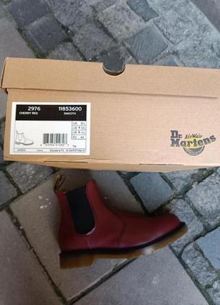 Ботинки челси dr. martens 2976 burgundy бордо chelsea bordo оригинал original мартенсы кожа вишнёвые3 фото