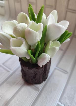 Мини букет подснежники из мыла, ручной работы