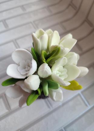 Мини букет подснежники из мыла, ручной работы