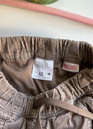 Утепленные брюки zara дожжки карго вельветовые теплые зимние6 фото