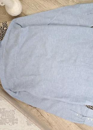 Брендовая шикарная натуральная рубашка длинный рукав livergy🩵5 фото