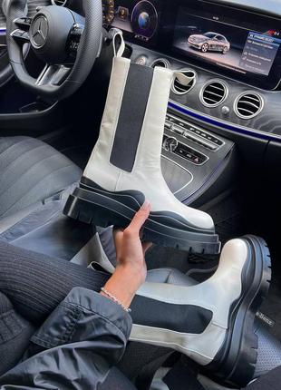 Женские ботинки bottega veneta black/beige