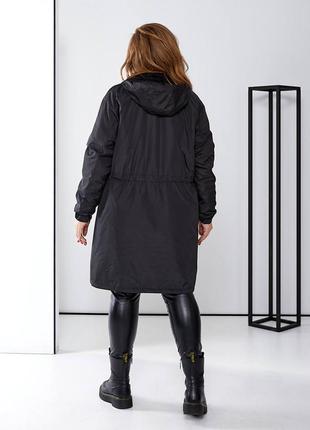 Стильна подовжена жіноча демісезонна куртка10 фото