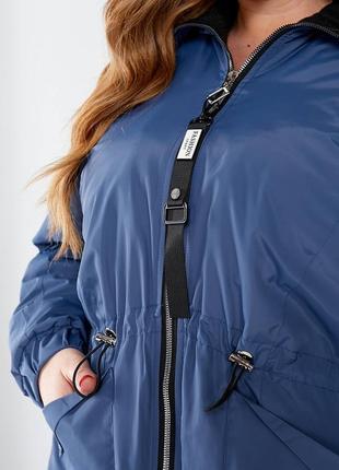 Стильная удлиненная женская демисезонная куртка5 фото