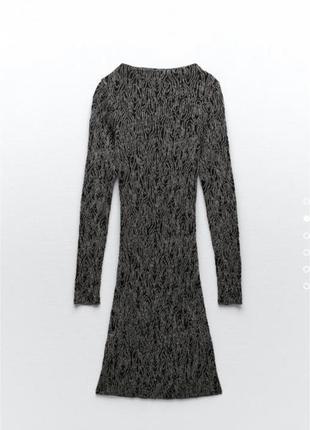 Короткое платье с нитью металлик блестящее платье под горло из новой коллекции zara размер s4 фото