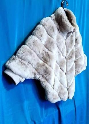 Шуба натуральне хутро бомбер куртка зимняя на замке из натуральной шиншиллы поперечка кимоно8 фото