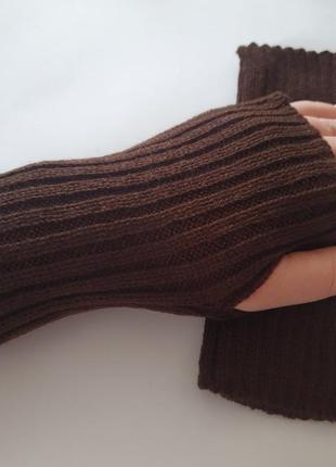 Короткие митенки перчатки без пальцев2 фото
