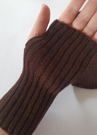 Короткие митенки перчатки без пальцев3 фото