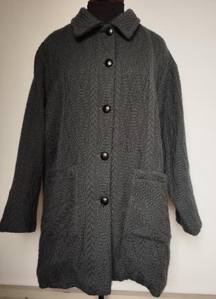 Шерстяное вязаное пальто boyne valley weavers8 фото