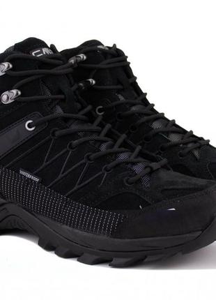 Черевики cmp rigel mid trekking shoe wp 3q12947-72yf black замша розмір 42, 44