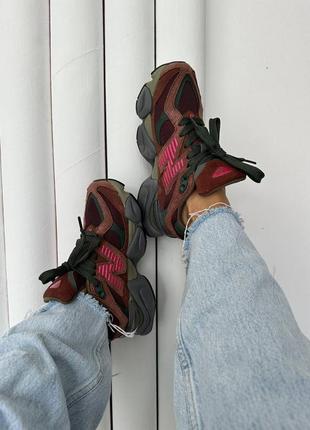 Жіночі кросівки бордові з фіолетовим у стилі new balance 9060 « rich oak burgundy » premium9 фото