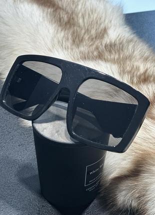 Большие черные солнцезащитные очки маска унисекс1 фото