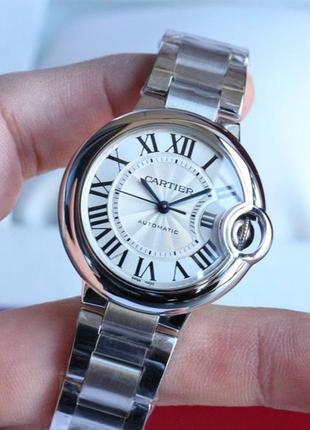 Срібний годинник cartier ballon3 фото