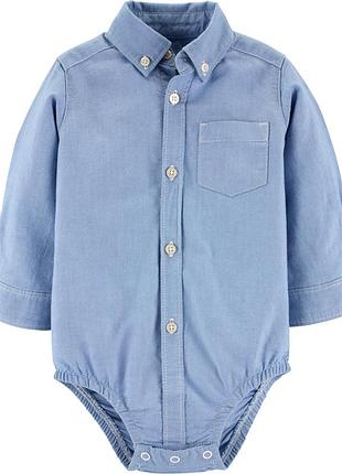 Боді блакитна сорочка2 фото