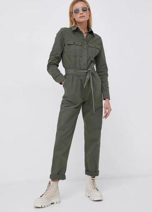 Трендовий комбінезон в робочому стилі джинс колір хакі