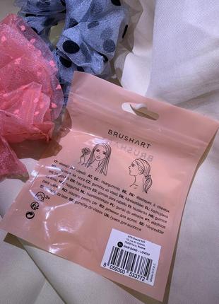 Резинка для волос резинка brushartсерая в горошек розовая в горошек4 фото