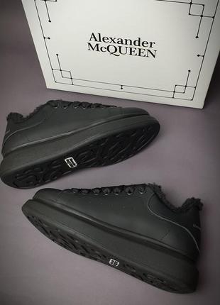 Зимние кеды с мехом alexander mcqueen black winter