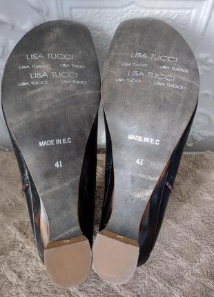 Экстравагантные дизайнерские туфли  lisa tucci кожаные черные 41 евро размер.5 фото