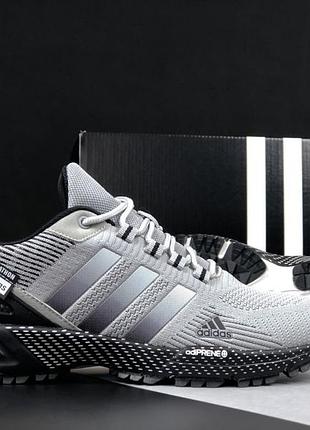 Adidas marathon кроссовки мужские серые текстиль сетка адидас марафон легкие весенние демисезонные демисезон низкие серые с черным