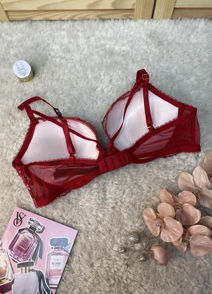 Бюстгальтер push up 36b victoria's secret кружевной красный ремешками very sexy виктория сикрет2 фото