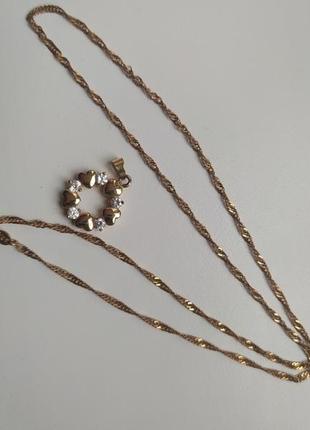 Красивая позолоченная цепочка с кулоном!2 фото